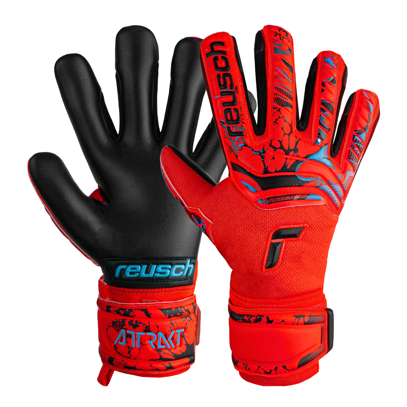 Reusch - JUNIOR Attrakt Grip Evolution Finger Support Red 3 Reusch - JUNIOR Attrakt Grip Evolution Finger Support Red
